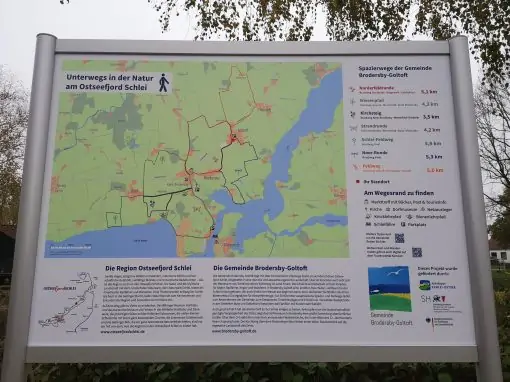 Regionale Wanderwegebeschilderung mit Brodersby-Goltoft als Pilotgemeinde